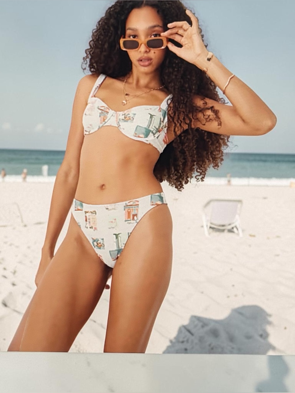 Abercrombie & Fitch Mid Rise High Leg Swim Bikini Bottom (Only) Postcard Small
